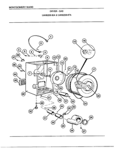 Dryer Page 3 Diagram and Parts List for 8208A  Frigidaire Dryer