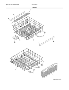 Racks Diagram and Parts List for FGCD2444SB1A  Frigidaire Dishwasher