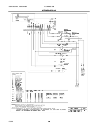 Wiring Diagram Diagram and Parts List for FFGH3054USA  Frigidaire Range