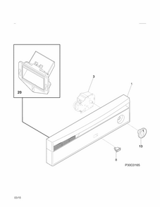 Control Panel Diagram and Parts List for 58714014412B  Kenmore Dishwasher