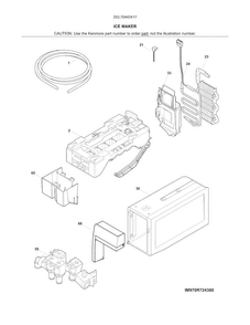 Ice Maker Diagram and Parts List for 25370443417  Kenmore Refrigerator