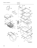 SHELVES Diagram and Parts List for FRS26LF7DS6  Frigidaire Refrigerator