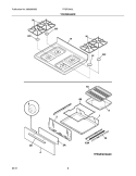 TOP/DRAWER Diagram and Parts List for FFGF3015LBD  Frigidaire Range