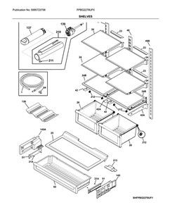 Shelves Diagram and Parts List for FPBG2278UF5  Frigidaire Refrigerator