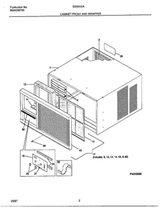 Cabinet Front And Wrapper Diagram and Parts List for 5339000  Frigidaire Air Conditioner