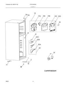 Cabinet Diagram and Parts List for FRTE1835AW  Frigidaire Refrigerator
