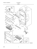 CABINET Diagram and Parts List for GLFU2067FW2  Frigidaire Freezer