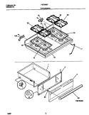 TOP / DRAWER Diagram and Parts List for FGF350BFWA  Frigidaire Range