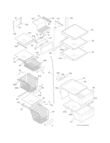 Shelves Diagram and Parts List for FFSS26D8RS0  Frigidaire Refrigerator