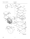 SHELVES Diagram and Parts List for PLHS67EGSB2  Frigidaire Refrigerator