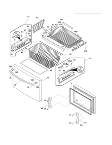 Freezer Drawer - Basket Diagram and Parts List for FGHF2369MP2  Frigidaire Refrigerator