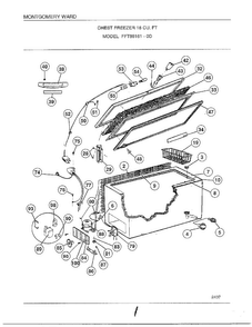 Chest Freezer 18 Cubic Feet Diagram and Parts List for 88161-0D  Frigidaire Freezer