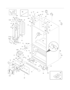 Cabinet Diagram and Parts List for FGHB2844LE8  Frigidaire Refrigerator