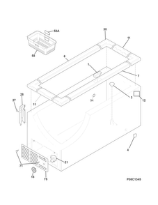 Cabinet Diagram and Parts List for 25312810510  Kenmore Freezer