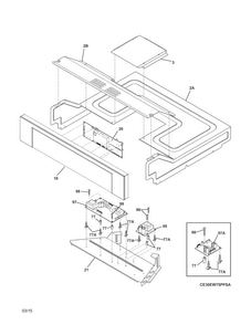 Control Panel Diagram and Parts List for E30EW75PPSA  Electrolux Wall Oven