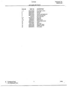 Air Handling Parts Page 2 Diagram and Parts List for 5137006A  Frigidaire Air Conditioner
