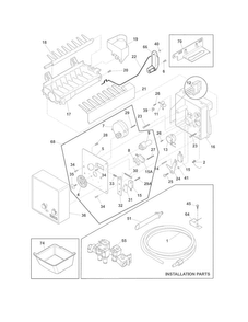 Freezer Ice Maker Diagram and Parts List for EW23BC85KS5  Electrolux Refrigerator