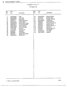 Freezer 16 Cubic Feet Page 4 Diagram and Parts List for 46351-0B  Frigidaire Freezer