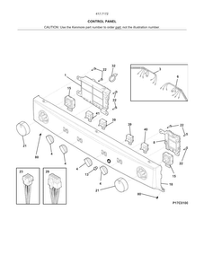 Control Panel Diagram and Parts List for 41771722511  Kenmore Washer Dryer Combo