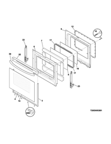 Door Diagram and Parts List for FGEF3035RBA  Frigidaire Range