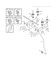 Burner Diagram and Parts List for CFDS3035LS3  Frigidaire Range