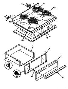 Top/drawer Diagram and Parts List for EF367CABB  Frigidaire Range