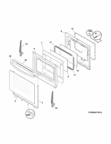 Door Diagram and Parts List for 79094142310  Kenmore Range