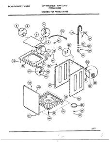 Cabinet/top Panel And Base Diagram and Parts List for 6001-80A  Frigidaire Washer
