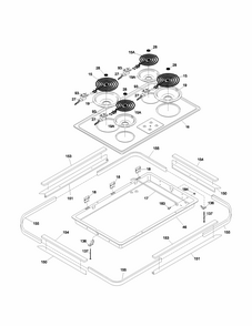 Maintop Diagram and Parts List for 79043493401  Kenmore Cooktop