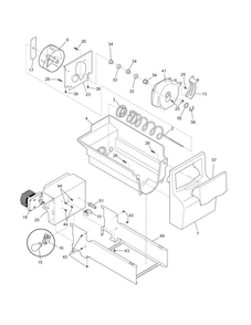 Ice Container Diagram and Parts List for WWSS2601KW8  Westinghouse Refrigerator