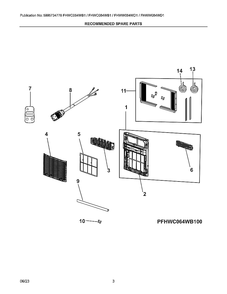Recommended Spare Parts Diagram and Parts List for FHWC064WB100  Electrolux Air Conditioner