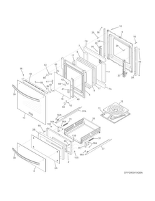 Door/drawer Diagram and Parts List for FFGW2415QBA  Frigidaire Wall Oven