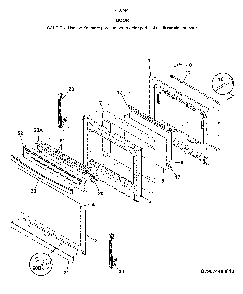 Door Diagram and Parts List for 79074463810  Kenmore Range