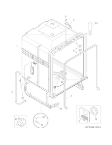 Tub Diagram and Parts List for FFID2421QS2A  Frigidaire Dishwasher