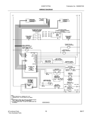 08 - WIRING DIAGRAM Diagram and Parts List for E30DF74TPSA  Frigidaire Range