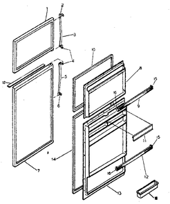 Door Diagram and Parts List for 2538679210  Kenmore Refrigerator