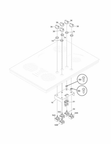 Controls Diagram and Parts List for 79044074402  Kenmore Cooktop