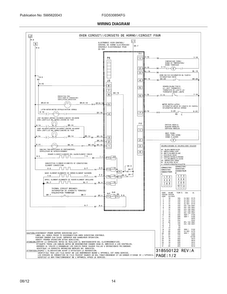 Wiring Diagram Diagram and Parts List for FGDS3065KFG  Frigidaire Range