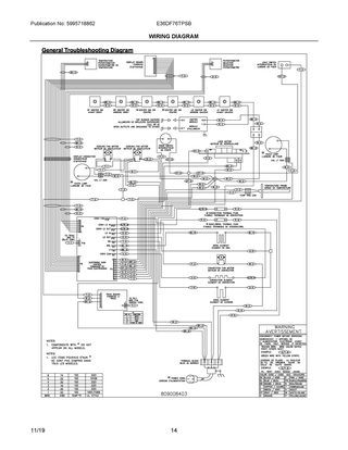 Wiring Diagram Diagram and Parts List for E36DF76TPSB  Frigidaire Range
