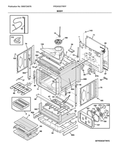 Body Diagram and Parts List for FPEW3077RFF  Frigidaire Wall Oven