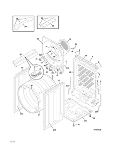 Cabinet/drum Diagram and Parts List for EIED50LIW1  Electrolux Dryer