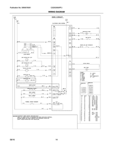 Wiring Diagram Diagram and Parts List for CGDS3065PFJ  Frigidaire Range