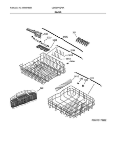 Racks Diagram and Parts List for LGID2475QF6A  Frigidaire Dishwasher