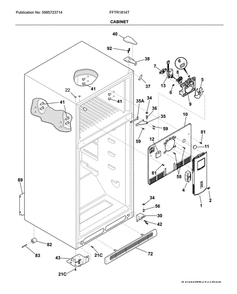 Cabinet Diagram and Parts List for FFTR1814TBG  Frigidaire Refrigerator