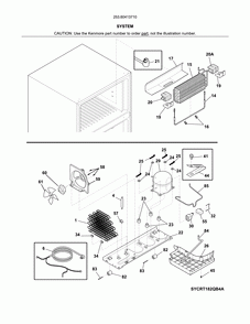 System Diagram and Parts List for 25360413710  Kenmore Refrigerator