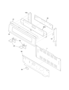 Backguard Diagram and Parts List for CPEF3081MFD  Frigidaire Range