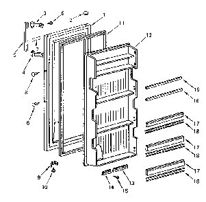 Door Parts Diagram and Parts List for 5648661190  Kenmore Refrigerator