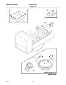 Ice Maker Diagram and Parts List for E23BC68JPSGA  Electrolux Refrigerator