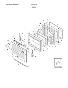 Door Diagram and Parts List for EI30ES55JSC  Electrolux Range