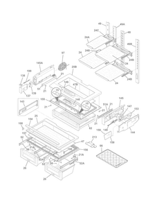 Shelves Diagram and Parts List for EW28BS85KS6  Electrolux Refrigerator